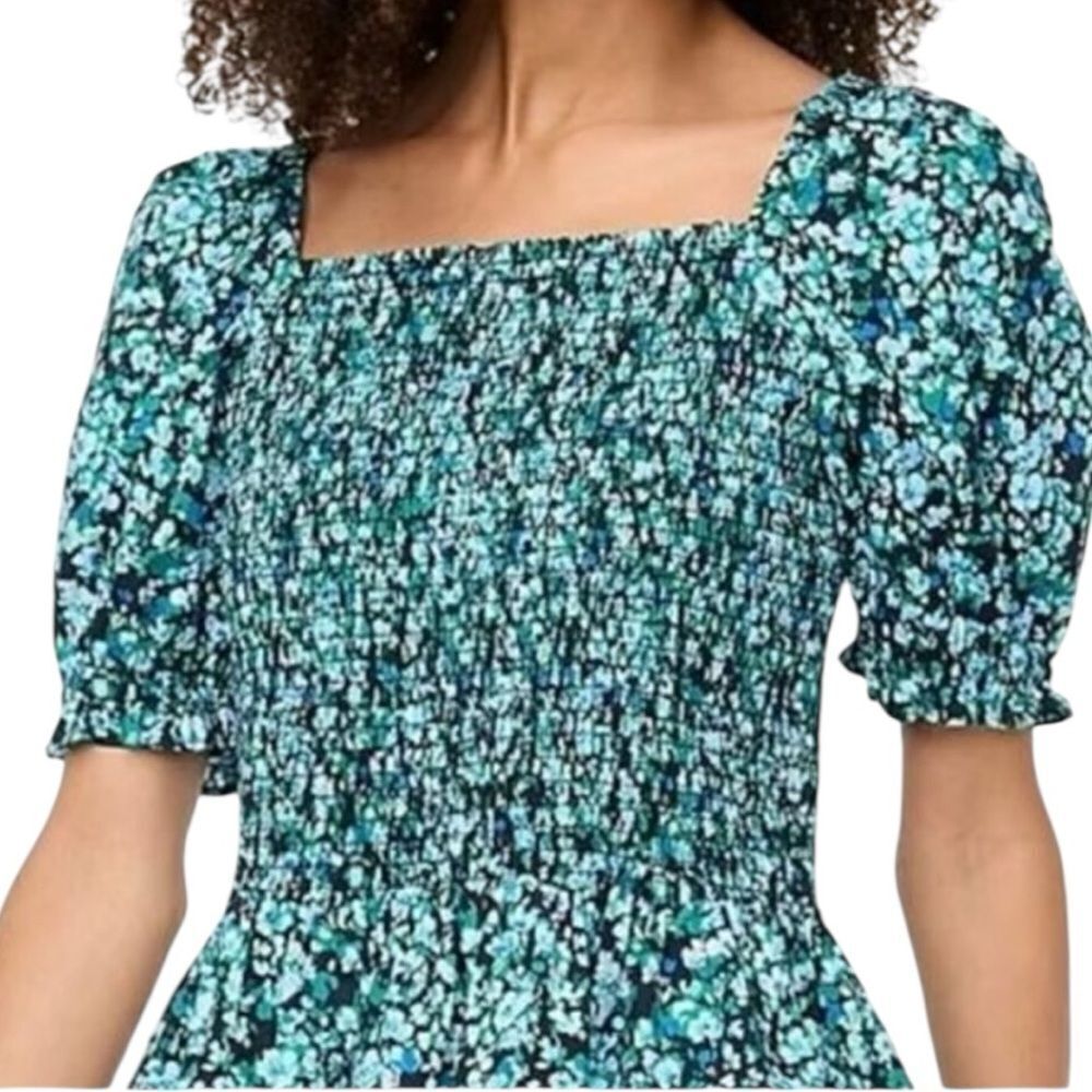 J Crew Factory Cotton Poplin Smocked Top Large
